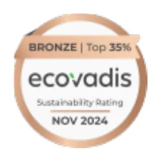 Médaille EcoVadis portant les mentions « BRONZE | Top 35 % », « ecovadis », « Sustainability Rating » et « NOV 2024 »